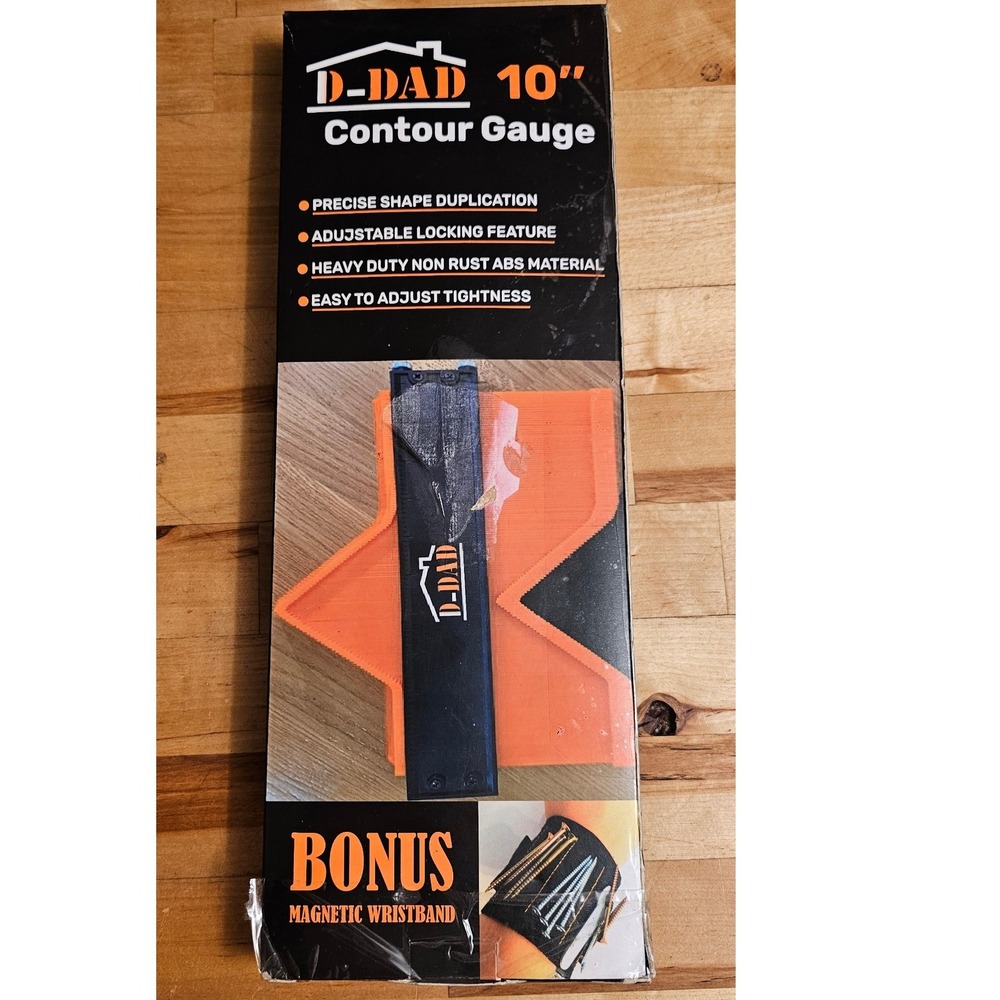 D-Dad 10 Inch Contour Gauge Profile Tool with‎ Lock and Magnetic Wristband Bonus